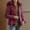 thumbnail image 4 of WMTBSRSW Women's Down Jacket Winter Warm Quilted Jackets Fashion Slim Fit Puffer Coats Ladies Lightweight Jackets with PlushTrim Hood, 4 of 5