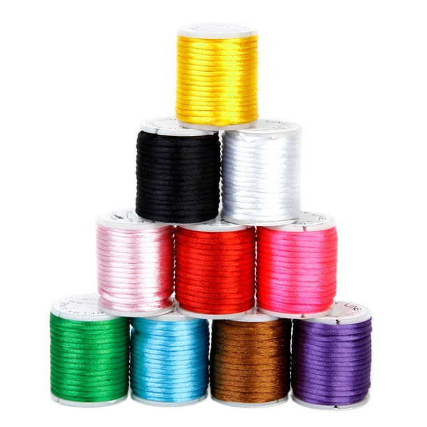 10 Rolls Mixed Color Nylon Cords Beading Thread String 2mm Jewelry Findings  2mm Length 4m 
