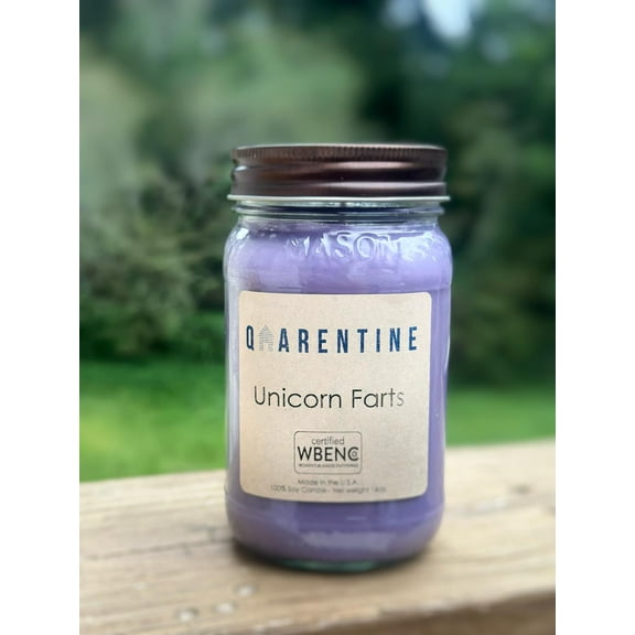 Natural Organic Unicorn Farts Soy Wax Candle 16oz, Fruity Sweet Scent, Aromatherapy & Massage Oil - Quarentine Essentials by Carla Miles