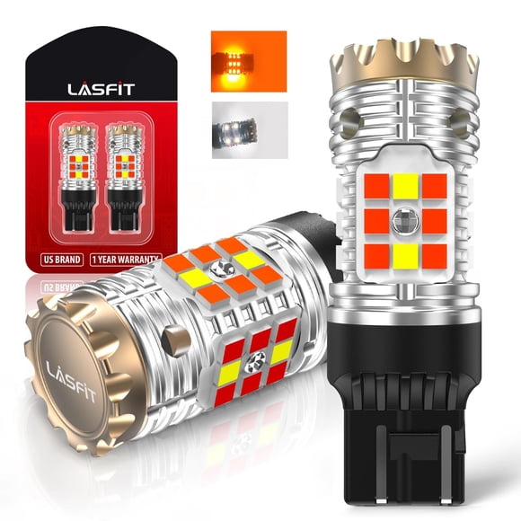 LASFIT 7443CK LED Bulb 7444CK ONLY for CK socket for 2019-2025 Ram 1500, for 2018-2024 Jeep Wrangler, Switchback Amber/White CANB