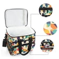 thumbnail image 6 of FORMRS Insulated Cooler Bag 24 Cans Capacity Soft Leakproof Lunch Box with Side Pockets, Green Geometric, 6 of 7