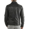 thumbnail image 3 of New Mens Leather Jacket Slim Fit Biker Motorcycle Genuine Black Leather Coat A940, 3 of 4