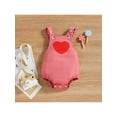 thumbnail image 2 of Qmyliery Newborn Baby Romper, Infant Toddler Heart Pattern Printed Sleeveless Buttons Canvas One Piece, 2 of 9