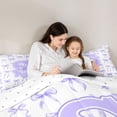 thumbnail image 4 of Manfei Girly Bowknot Twin Comforter Sets For Kids,Purple Letter S Initial Lettering Bedding Set For Girls,Reversible,2pcs, 4 of 7