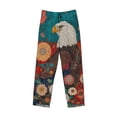 thumbnail image 2 of Vsdgher Sunflower Bald Eagle Print Mens Pajama Pants Sleep & Lounge Pants, PJ Bottoms With elastic waistb and Pockets, 2 of 5