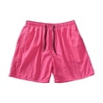 thumbnail image 2 of Ceisia Men's Beach Shorts with Inner Mesh Liner Elastic Drawstring Waist Solid Color Quick-Dry Casual Sports Pants Pink Gifts for Father L, 2 of 9