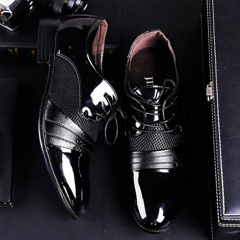Xfvqtps Mens Dress Shoes British Style Splicing Together 