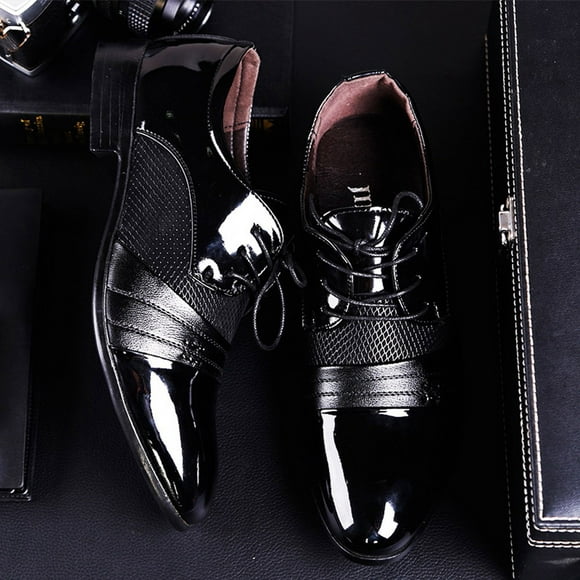PEONAVET Mariage Shoes pour les Hommes Cap Orteil Lace up Formal Business Smoking Shoes - Liquidation d'Épargne d'Été