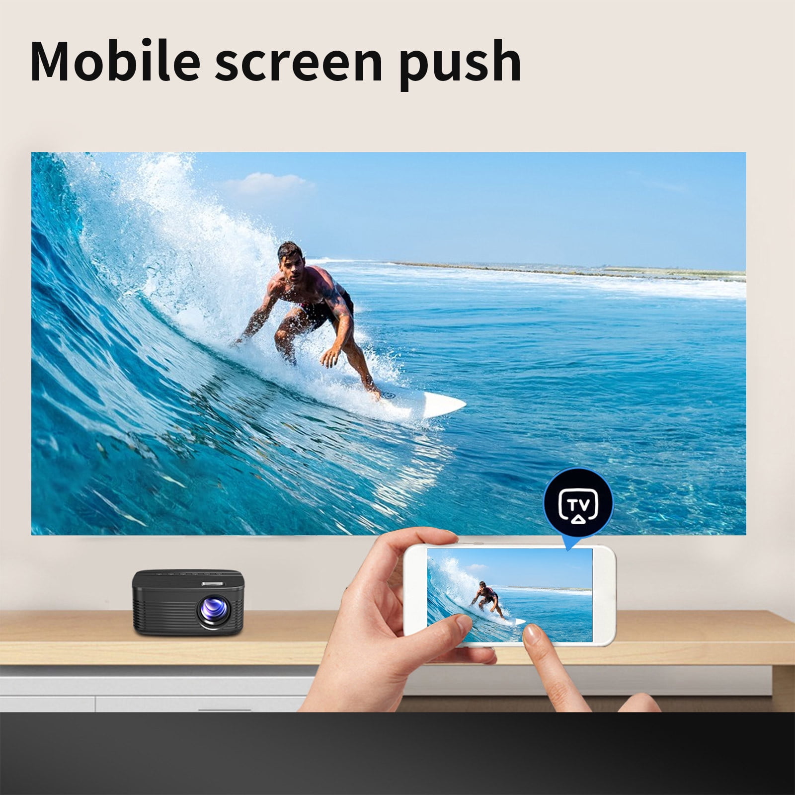 AZXY Projector,Mini Projector,Mini Projector for Phone,Movie Projectors,Smart Projector with Bluetooth and Wifi