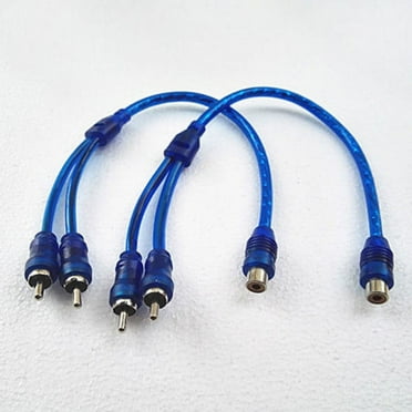 2Pcs Set RCA Audio Cable "Y" Splitter Adapter Computer 1 Female To 2 Males Cord