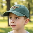 thumbnail image 5 of CYRBOKO Cotton, Sun Protection Breathable Cotton Adjustable Baseball Caps for Kids Green Size 2-6 T, 5 of 6