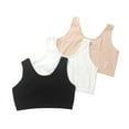 thumbnail image 1 of Matchstick Women Cotton Sports Bras Plus Size Wireless Bralette Top, 3-Pack, 1 of 5