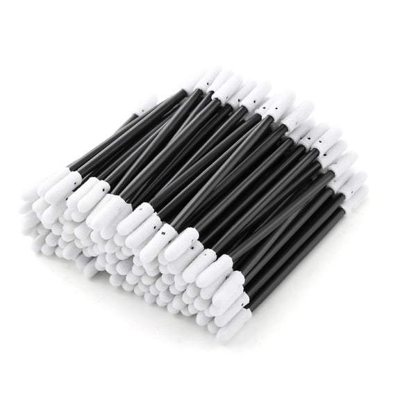 AAwipes 3" Foam Cleaning Swabs Dual Round Heads(200pcs, Black, 3.2 mm Double Heads, 76 mm Length), Double-Headed Q Tip Foam Swab Cleaning Sticks (D7220BLK)
