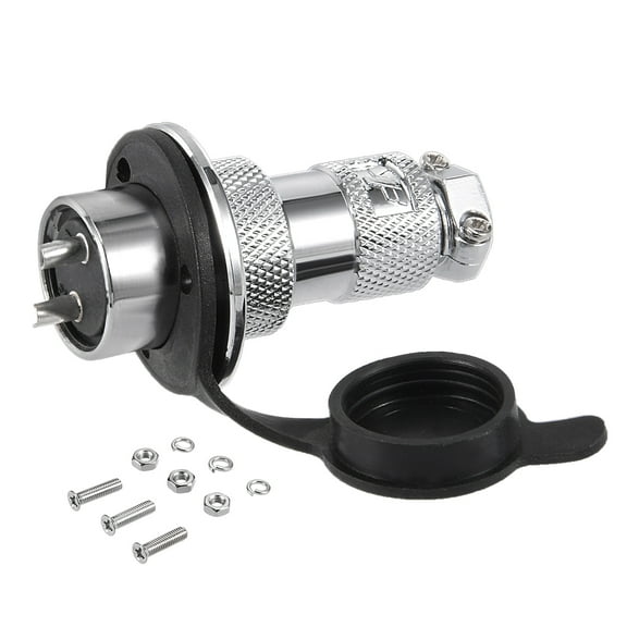 Aviation Connector 20mm 2P 20A 250V M20-2 Waterproof Male Wire Panel Chassis