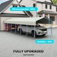 thumbnail image 3 of YOKWOK 30'x14' Heavy Duty Metal Carport with Reinforced Frame and Roof for All-Weather, Outdoor Galvanized Car Port with Enhanced Base for Car, Boats, Beige, 3 of 8