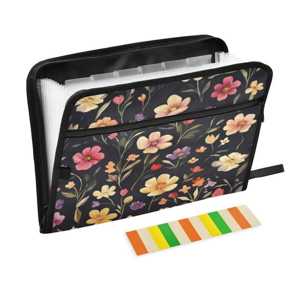 Organ Folder 14.2 x 0.8 x 10.6 Inches 13 Separate Pockets A4 Size Documents Folder A Sort Storage File Manager For The Home Office Lovely Flower4