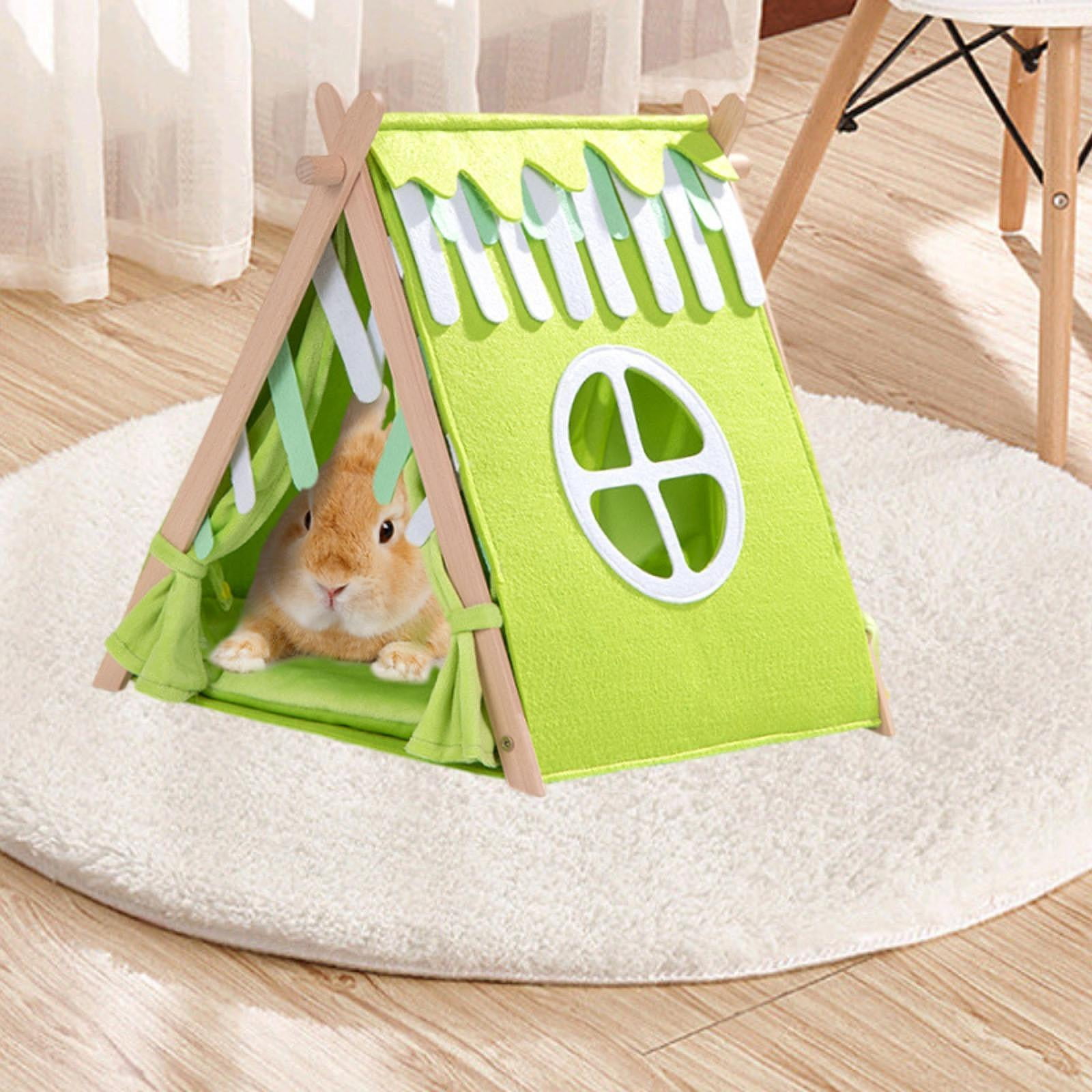 balikha Guinea Pig Hideaway Hamster Tunnel Cage Accessories Autumn Winter Warm Supplies House for Small Animal Beds Rat Mice Resting , Tent Nest