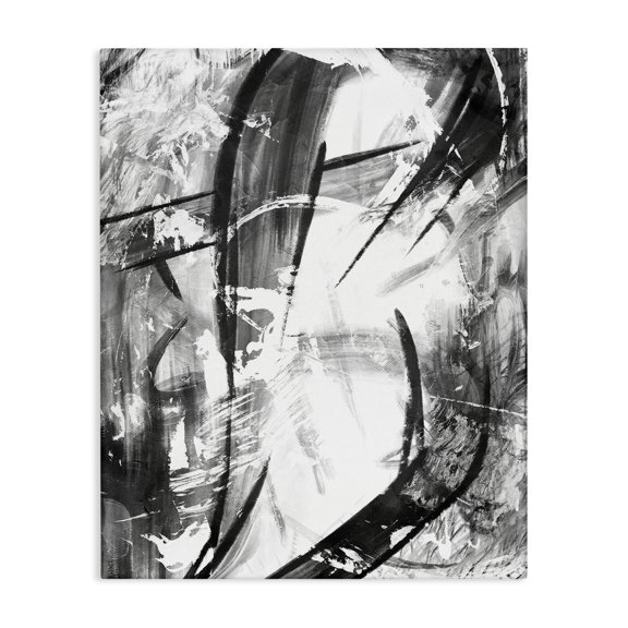 Stupell Industries Industrial Dramatic Abstract Black and White Design Canvas Art, 16 x 20, by OnRei