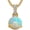 Opal - October, variant on Lucita Simulated Birthstone Necklace in 925 Sterling Silver - Platinum Plated - 3 Prong - September