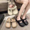 thumbnail image 3 of Zapatillas de plataforma antideslizantes con nudo de lazo para mujer, Sandalias cómodas, zapatos de casa para mujer, Verano, 3 of 6