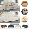 thumbnail image 6 of Timeles Stretch Sofa Cover 1 Piece Couch Covers for 3 Cushion Couch Non Slip Universal Sofa Slipcover Washable Soft Jacquard Furniture Protector with 2 Throw Pillow Covers (3 Seater, Ivory), 6 of 7