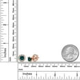 thumbnail image 6 of Gem Stone King 18K Rose Gold Plated Silver Stud Earrings Round/Cabochon Green Simulated Opal and Moissanite (1.02 Cttw), 6 of 7