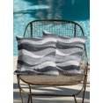 thumbnail image 3 of Outdoor Pillows Waterproof, Black Grey Ombre Throw Pillows with Inserts Included, Modern Moire Abstract Art Aesthetics Indoor Outdoor Decorative Lumbar Pillow for Bed/Couch/Patio 18"x18", 2Pcs, 3 of 8