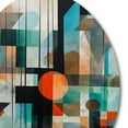 thumbnail image 4 of Designart "Orange Geometric Odyssey I" Modern Geometric Metal Round Wall Art Prints, 4 of 5