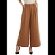 thumbnail image 2 of Pantalones Palazzo Largos de Pierna e Informales de Cintura Alta para Mujer, Talla Regular Color Camello L, 2 of 8