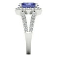 thumbnail image 3 of 2.78ct oval cut blue tanzanite 14k white gold halo Bridal Wedding Engagement Promise Anniversary Ring for Women size 8.25, 3 of 7