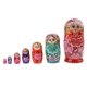 thumbnail image 1 of 7pcs Flores de Anidación de Matryoshka Decoración Zulema Muñeca de madera para anidar, 1 of 8