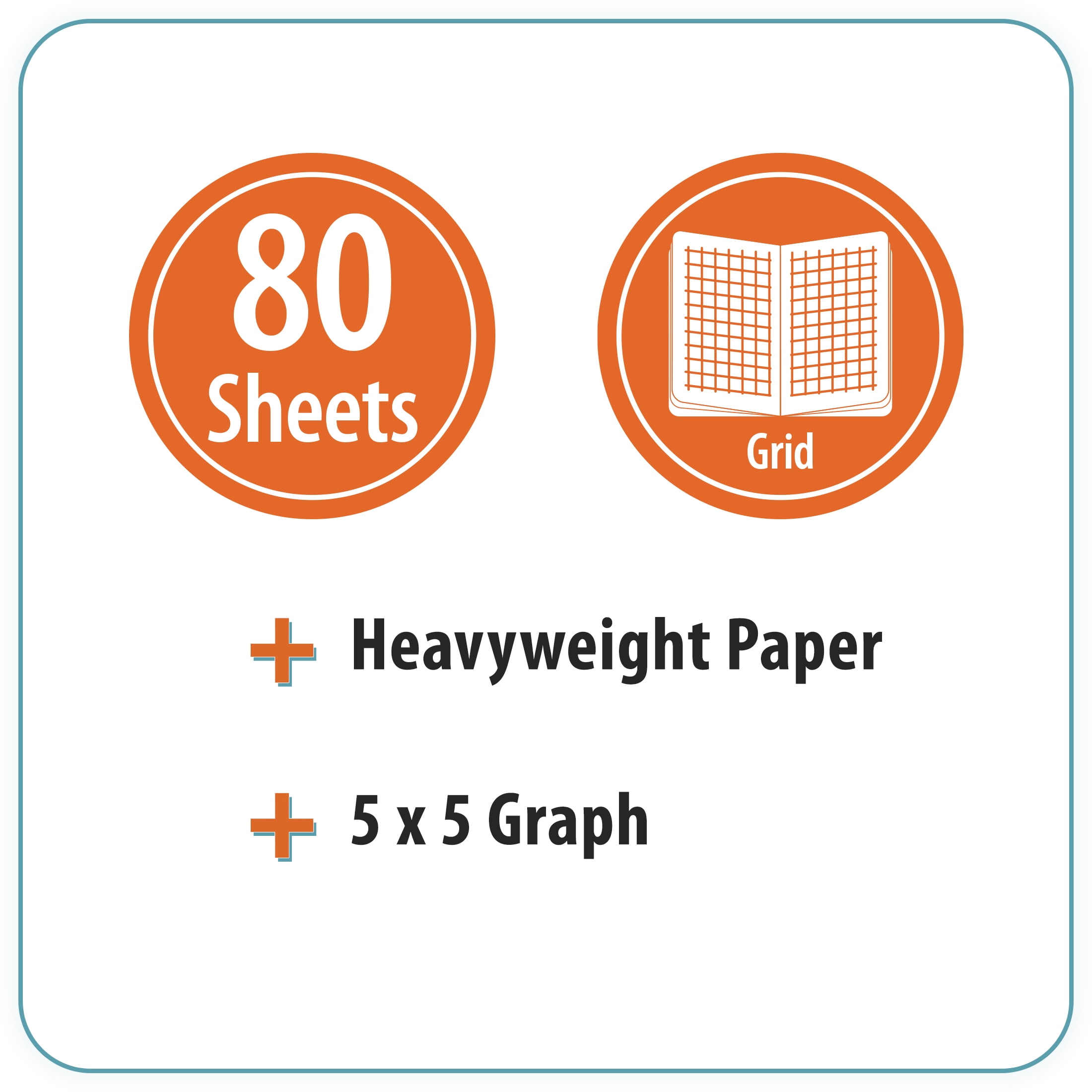 (4 pack) Pen+Gear Composition Book, Grid Ruled, 7.5"x 9.75", Poly Cover, 80 Sheets