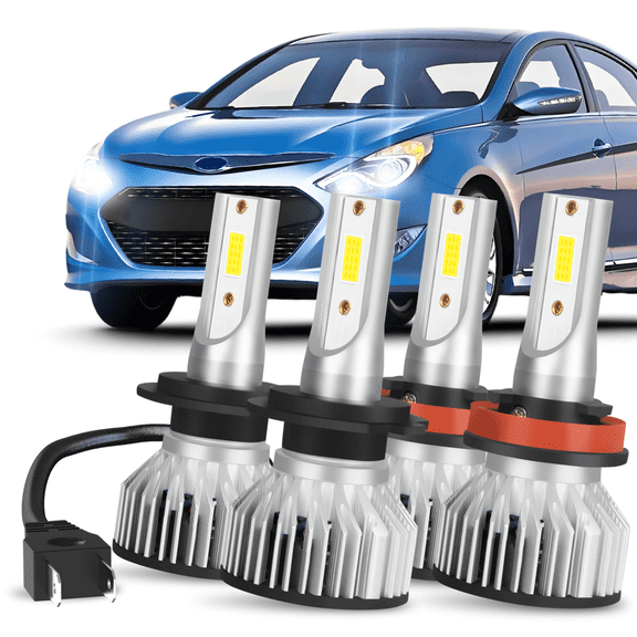 H7 H11 LED Headlight Bulbs for Hyundai Sonata Hybird/Hybird Premium High Low Beam Set 4cps