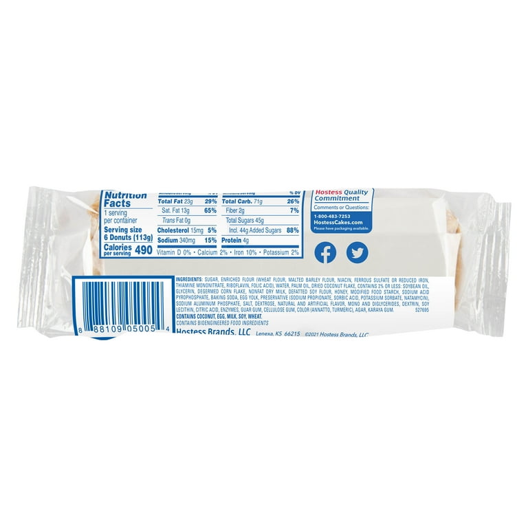 Hostess Powdered Donuts Nutrition Facts