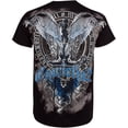 thumbnail image 2 of Sakkas Flying Eagle Metallic Silver Embossed Cotton Mens Fashion T-Shirt - Black - XL, 2 of 2