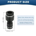 thumbnail image 2 of Uxcell 6 Pcs Conector Recto de Empuje para Conectar, Adaptador de Reductor de Tubo de 1/4" x 3/8" para Conexión de Sistema Neumático, Negro, 2 of 6