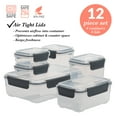 thumbnail image 3 of Kitchen Details 12 Piece 2.25 L Plastic Airtight Food Storage Container Set, Grey, 3 of 16