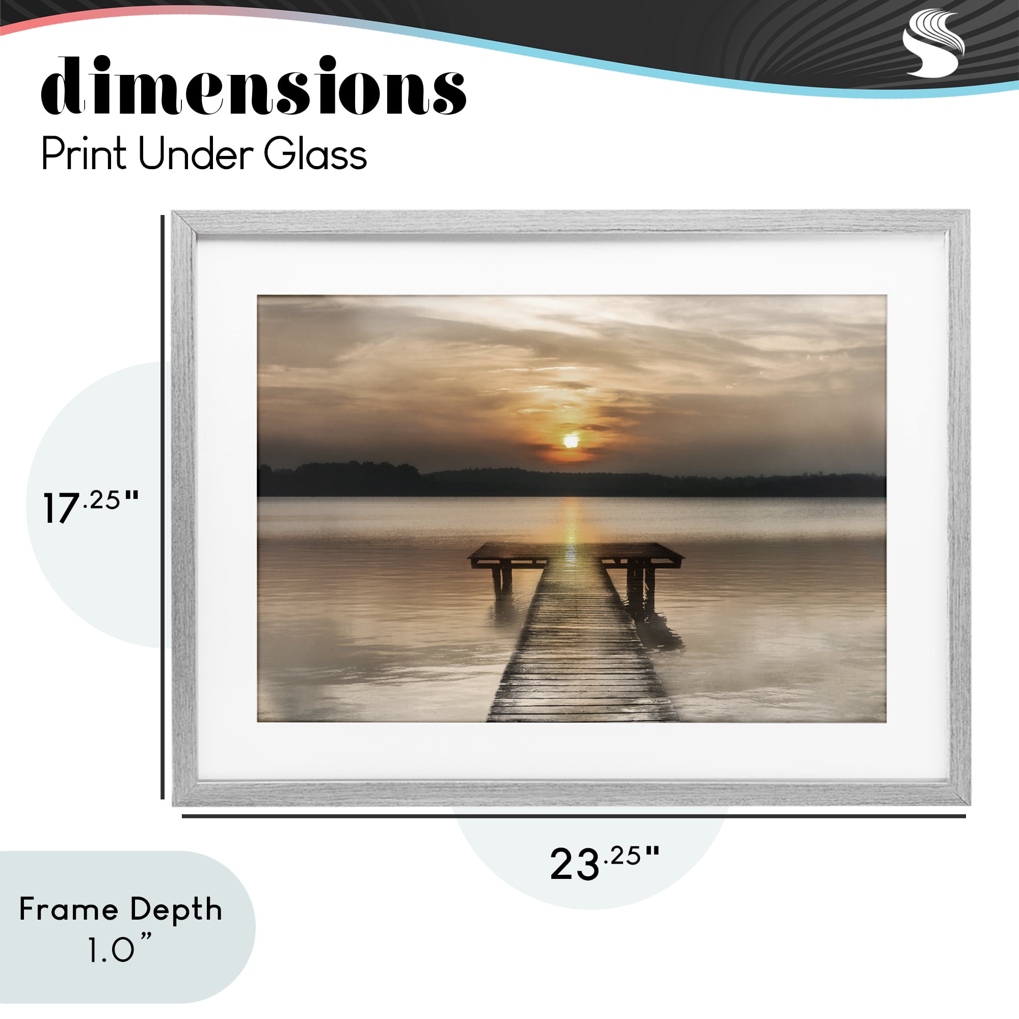 Stupell Industries Centric Reflective Sunrise Gray Framed Print Under Glass, design by Irene Weisz