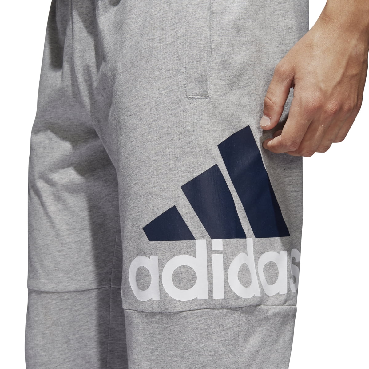 Adidas Essentials Performance Logo - - Heather/White/Black - S Grey Medium Pants Mens