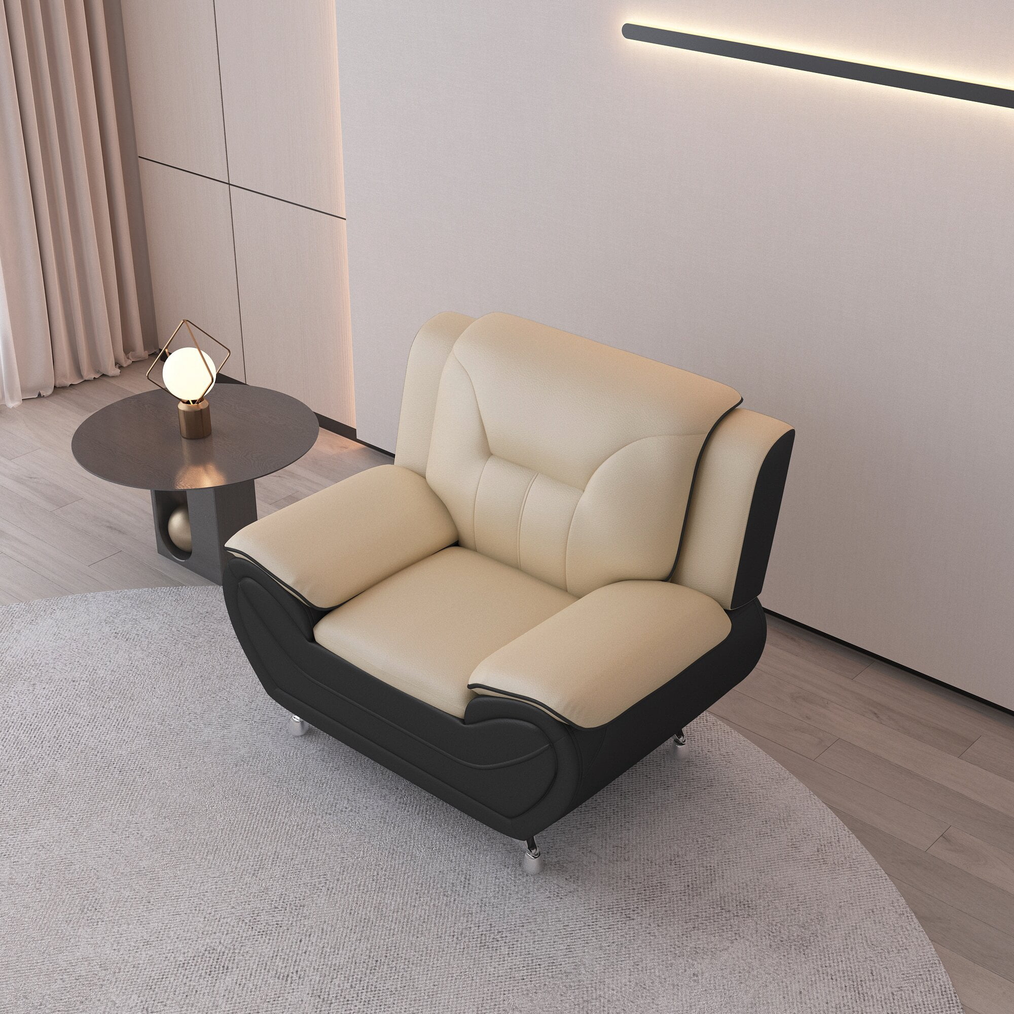 Sanuel 47.3" Wide Faux Leather Club Chair