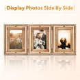 thumbnail image 6 of Sfugno 4x6 Picture Frame,Tabletop Rustic Wood Hinged Folding Triple Picture Frames Collage, Double-Sided Display Rotatable High Definition Glass Photo Frame,Brown, 6 of 8