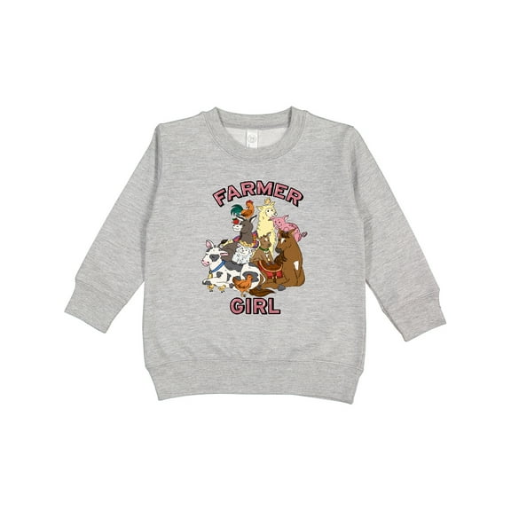 Inktastic Farmer Girl with Happy Farm Animals Toddler Sweatshirt