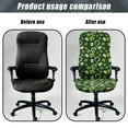 thumbnail image 4 of SCRAWLGOD St. Patrick's Day Breathable Office Chair Covers Easy to Install Stain Resistant Desk Rotating Chair Slipcovers Anti-Dust Chair Protector, Four Leaf Clover Beer Rainbow Green, L, 4 of 7