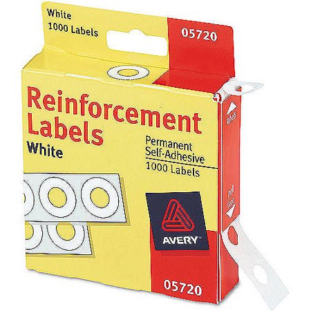 Avery Self-Adhesive Hole Reinforcement Labels, 1/4