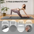 thumbnail image 4 of Signature Fitness 4ft x 10ft x 2in Folding Gymnastics Mat, Extra Large 4-Panel Exercise Mat for Tumbling, Stretching, Yoga, Cheerleading, Home Gym, PVC Leather + EPE Foam, Multiple Colors, 4 of 5