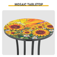 thumbnail image 6 of 14 inch Side Table, Round Iron Top End Table, Indoor Outdoor Accent Table, Sunflower Mosaic, 6 of 10