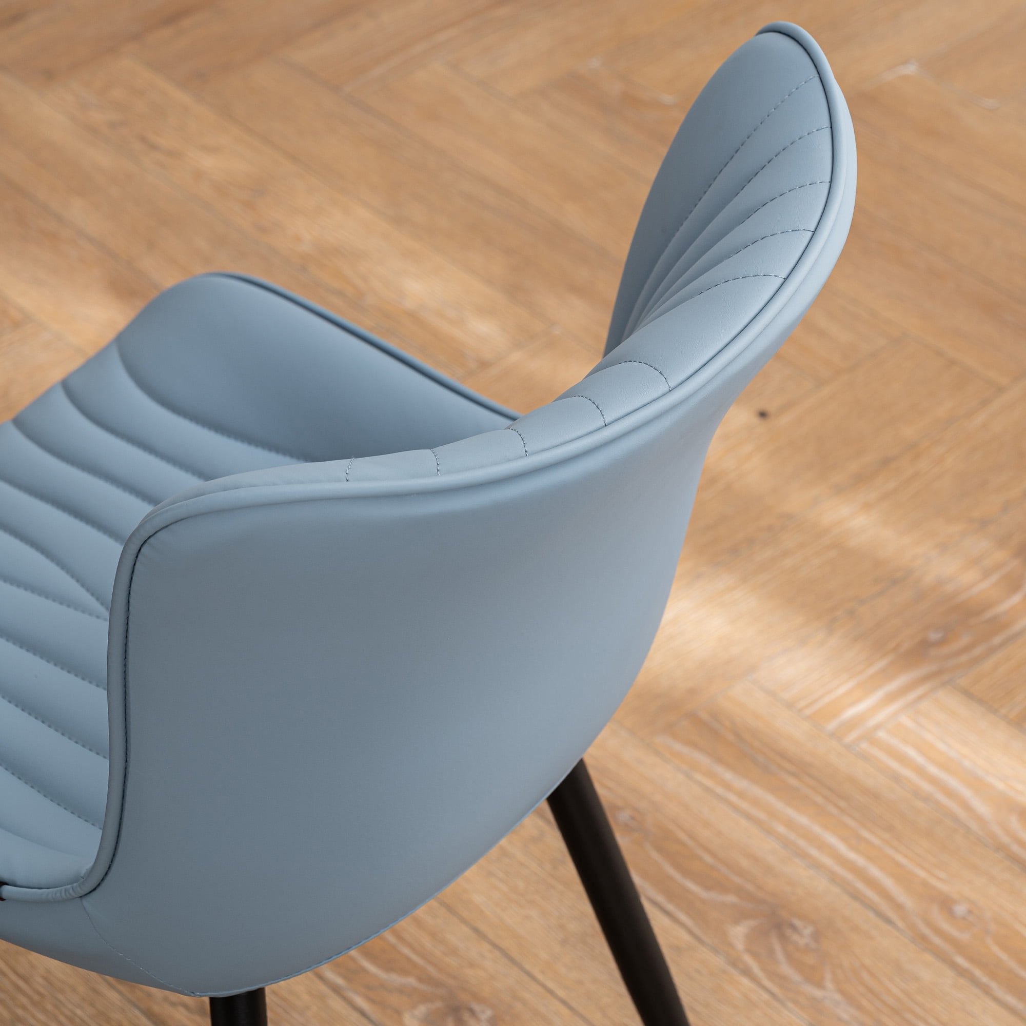YOUNIKE Modern Dining Chairs with Metal Legs Set of 2 Upholstered Kitchen Dinner Side Chair, Blue