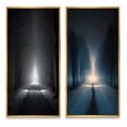 thumbnail image 2 of Designart "Misty Road Through Forest Shades III" Landscape Forest Framed Wall Art Set Of 2 - Country Yellow Gallery Wall Frame Set For Home Decor, 2 of 6