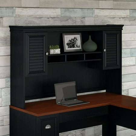 Bush Furniture Fairview Hutch For L Shaped Desk In Antique Black Bush Furniture Fairview Hutch For L Shaped Desk In Antique Black Com