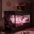 thumbnail image 3 of Twin Over Twin with Drawer, Staircase, LED, Gray, 3 of 9